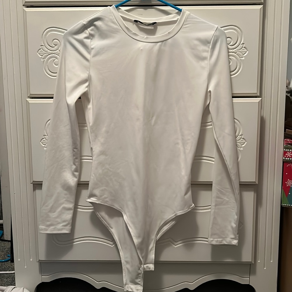 White Long Sleeve Body Suit